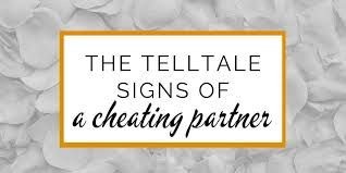 Text reading 'The Telltale Signs of a Cheating Partner' on a floral background.